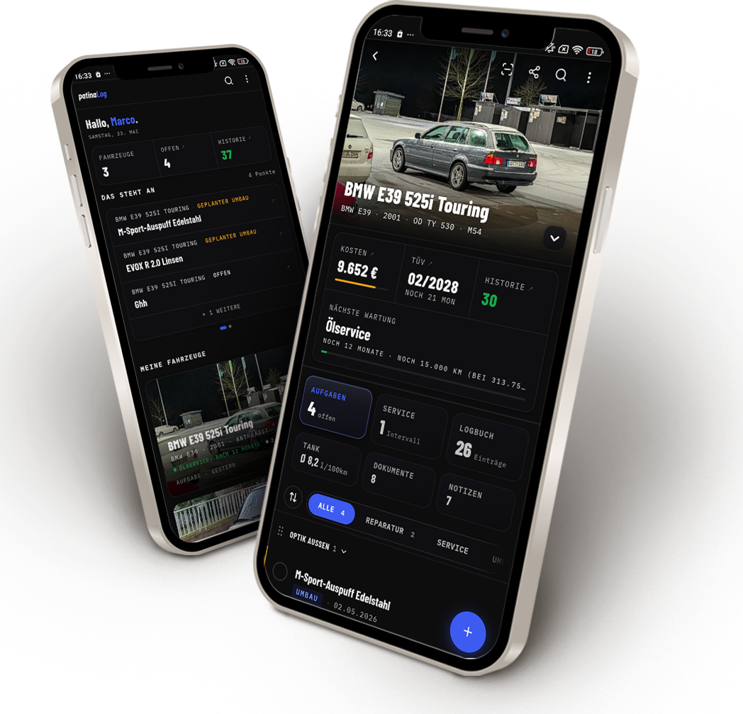 patinaLog App auf dem Smartphone
